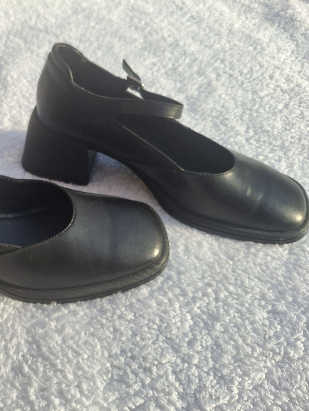Vagabond Black Leather Square Toe Mary Jane Block Heel  - Size 41 - Picture 2 of 11